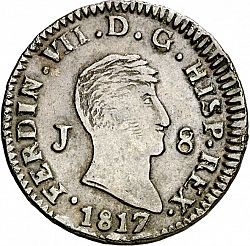 Large Obverse for 8 Maravedies 1817 coin