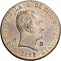 Large Obverse for 8 Maravedies 1822 coin
