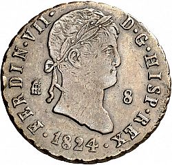 Large Obverse for 8 Maravedies 1824 coin