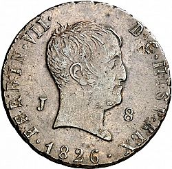 Large Obverse for 8 Maravedies 1826 coin
