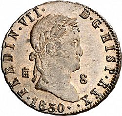 Large Obverse for 8 Maravedies 1830 coin