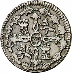 Large Reverse for 8 Maravedies 1817 coin