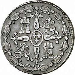 Large Reverse for 8 Maravedies 1818 coin