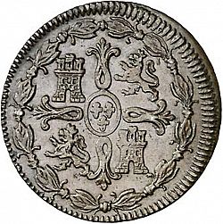 Large Reverse for 8 Maravedies 1820 coin