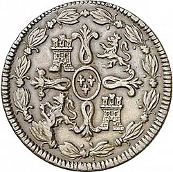 Large Reverse for 8 Maravedies 1821 coin