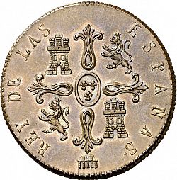 Large Reverse for 8 Maravedies 1822 coin