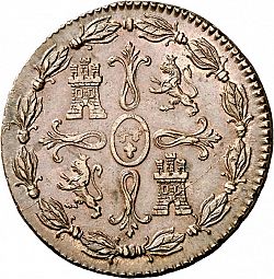 Large Reverse for 8 Maravedies 1823 coin