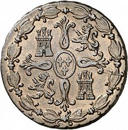 Large Reverse for 8 Maravedies 1823 coin