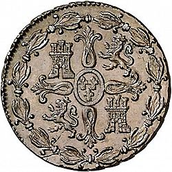 Large Reverse for 8 Maravedies 1833 coin