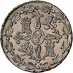 Large Reverse for 8 Maravedies 1833 coin
