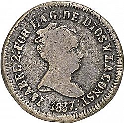 Large Obverse for 8 Maravedies 1837 coin