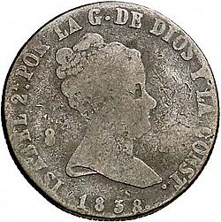 Large Obverse for 8 Maravedies 1838 coin