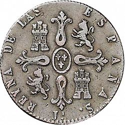 Large Reverse for 8 Maravedies 1836 coin