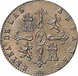 Large Reverse for 8 Maravedies 1840 coin