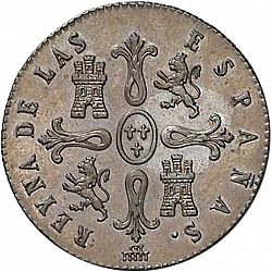 Large Reverse for 8 Maravedies 1844 coin