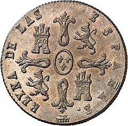 Large Reverse for 8 Maravedies 1847 coin