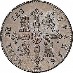 Large Reverse for 8 Maravedies 1849 coin