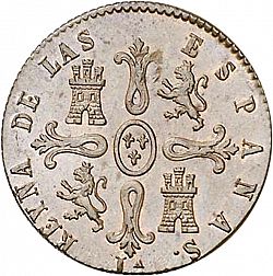 Large Reverse for 8 Maravedies 1850 coin