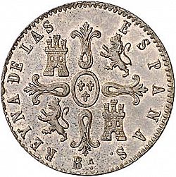 Large Reverse for 8 Maravedies 1858 coin
