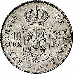 Large Reverse for 10 Centavos Peso 1883 coin
