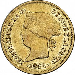 Large Obverse for 1 Peso 1862 coin