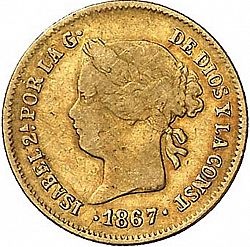 Large Obverse for 1 Peso 1867 coin