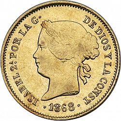 Large Obverse for 1 Peso 1868 coin