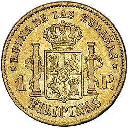 Large Reverse for 1 Peso 1862 coin