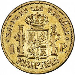 Large Reverse for 1 Peso 1862 coin