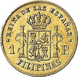 Large Reverse for 1 Peso 1864 coin
