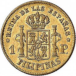 Large Reverse for 1 Peso 1865 coin