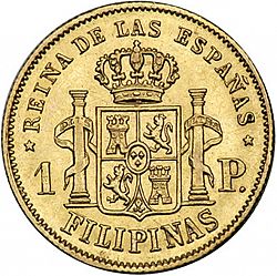 Large Reverse for 1 Peso 1868 coin