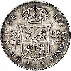 Large Reverse for 20 Céntimos Peso 1867 coin