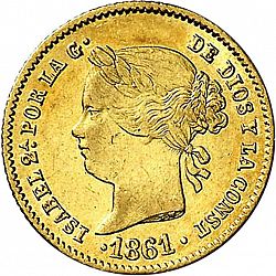 Large Obverse for 2 Pesos 1861 coin