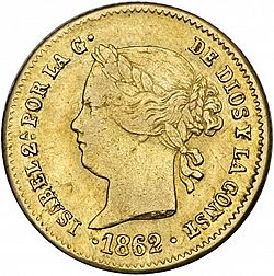 Large Obverse for 2 Pesos 1862 coin