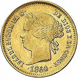 Large Obverse for 2 Pesos 1864 coin