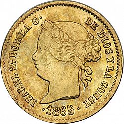Large Obverse for 2 Pesos 1865 coin
