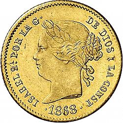 Large Obverse for 2 Pesos 1868 coin