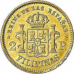 Large Reverse for 2 Pesos 1861 coin