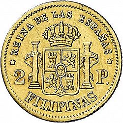 Large Reverse for 2 Pesos 1866 coin