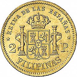 Large Reverse for 2 Pesos 1868 coin