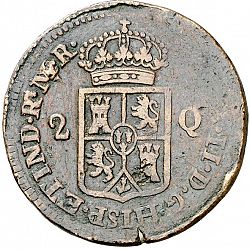 Large Obverse for 2 Cuartos 1835 coin