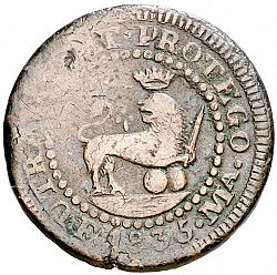 Large Reverse for 2 Cuartos 1835 coin
