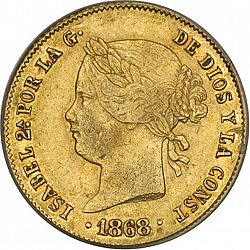 Large Obverse for 4 Pesos 1868 coin