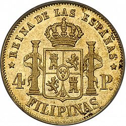 Large Reverse for 4 Pesos 1865 coin