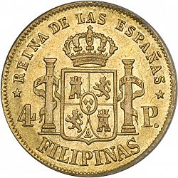 Large Reverse for 4 Pesos 1866 coin