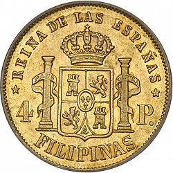 Large Reverse for 4 Pesos 1868 coin