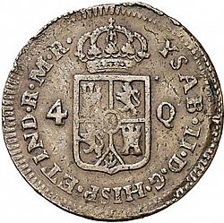 Large Reverse for 4 Cuartos 1835 coin