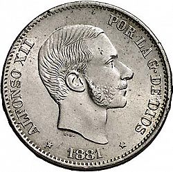 Large Obverse for 50 Centavos Peso 1881 coin