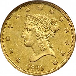 10 dollar 1839 Large Obverse coin